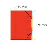 thumbnail of Exacompta - Réf. 54075E - Carton de 12 trieurs dos agrafé - avec élastiques - 7 compartiments - pour A4 - couleur rouge