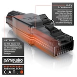 thumbnail of Primewire 1x Netzwerk-Adapter RJ-45 (Ethernet) zu Netzwerkkabel, Netzwerkstecker RJ45 CAT 8 - Gigabit Ethernet LAN Kabel - 40 Gbit/s, schwarz