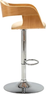 thumbnail of Décoshop26 - Barhocker x1 Retro-Hochstuhl aus gebogenem Holz cremefarbenem PVC und Stahl DEC029461