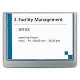 thumbnail of Etiqueta de puerta A x A 149 x 105,5 mm grafito/plata