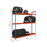 thumbnail of Autoforte metalen rekken voor wielen. Kleur blauw/oranje 2000x1500x450 mm