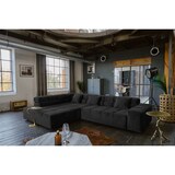 thumbnail of KAWOLA Sofa NEVADA Ecksofa Velvet schwarz Recamiere links