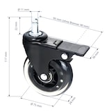 thumbnail of Bürostuhl Rollen 5er Set, HMF 6810, 11 mm, Schwarz