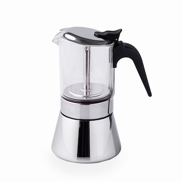 Lacor - 62124 - Cafetière italienne Sienne, cafetière express, acier inoxydable 18/10, capacité 4 tasses