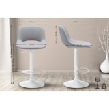 thumbnail of Barhocker Camden Kunstleder grau/Metall matt weiss