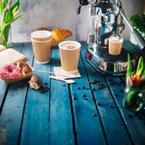 thumbnail of BIOZOYG 500 Stück Riffelbecher 300ml / 12oz Kaffee To Go Pappbecher, Braune Einwegbecher, Nachhaltig, Biologisch Abbaubar, Einwegbecher