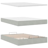 thumbnail of vidaXL Ottoman-Bett mit Matratze & LEDs Hellgrau 140x190 cm Samt