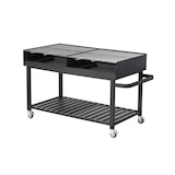 thumbnail of METRO PROFESSIONAL Barbecue a carbonella con ruote, 178 x 91 x 102 cm, coperchio di protezione e vano portaoggetti, acciaio/acciaio inox, nero