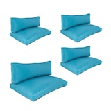 thumbnail of Pack 4 cojines Asiento y respaldo de exterior, Desenfundable, Poliéster 180 gr, Color Turquesa, 120x80x16