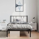 thumbnail of vidaXL Bedframe met hoofdbord metaal zwart 100x190 cm