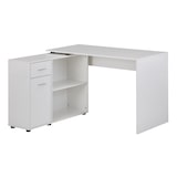 thumbnail of Design Eckschreibtisch mit Regal Weiß 120 x 75,5 x 106,5 cm, Moderner Büro-Schreibtisch, Computer-Tisch Arbeitszimmer, Winkelschreibtisch Home