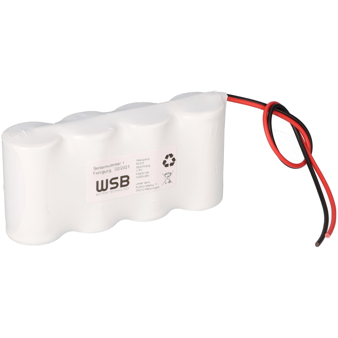 Akkupack 4,8V 4500mAh 4,5Ah Ni-Cd F1x4 Notlicht Notbeleuchtung Notlampe Notleuchte