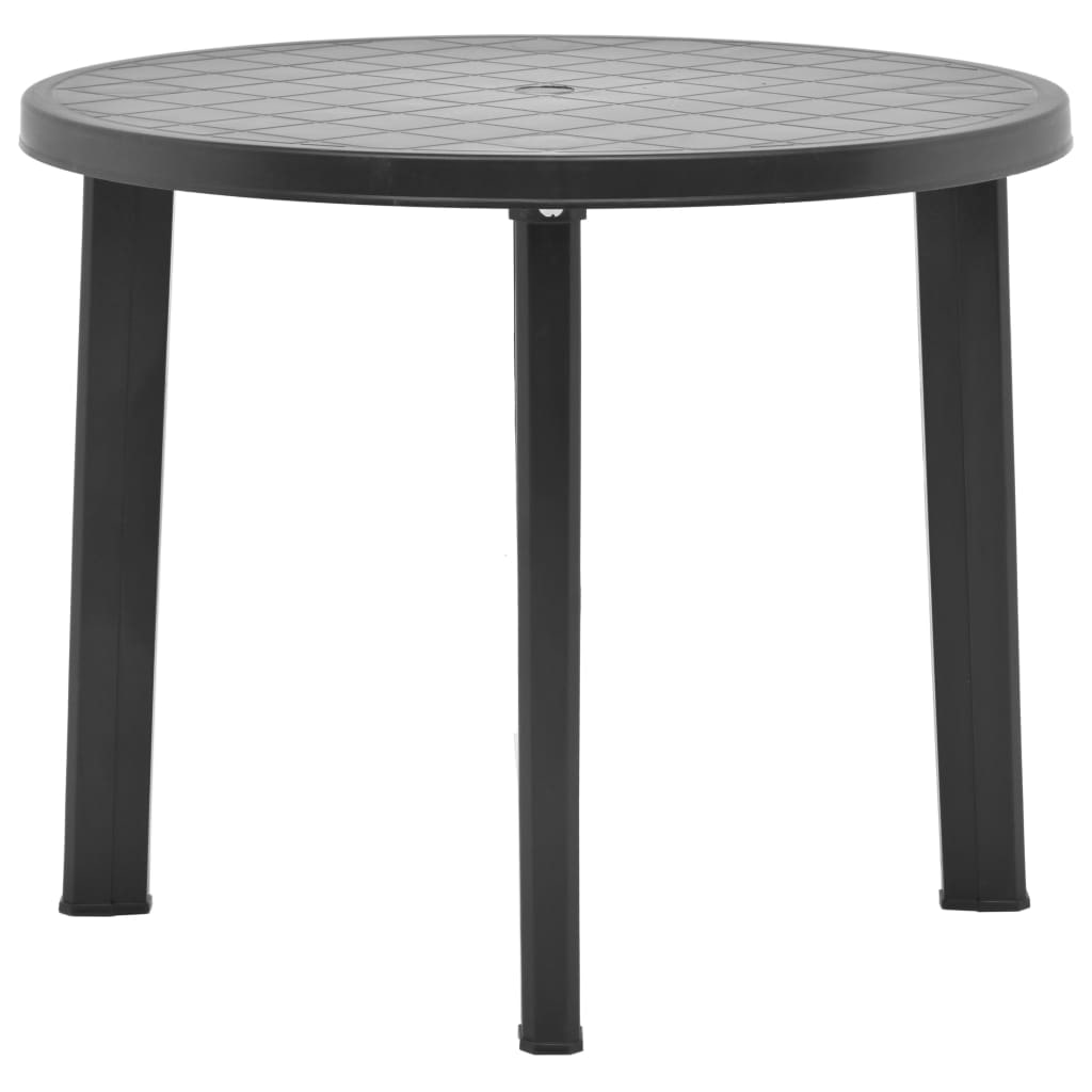 vidaXL Gartentisch Anthrazit 89 cm Kunststoff
