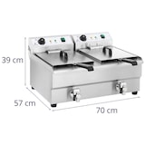 thumbnail of Royal Catering Freidora eléctrica doble - 2 x 16 L con grifo de vaciado