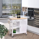 thumbnail of HOMCOM Carrello da Cucina in Legno, Cassetti, Armadietto, Porta Calici