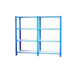 thumbnail of Módulo de 2 estantes Officlick com 4 prateleiras cada. Azul/branco 1500x1800x300 mm