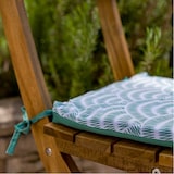 thumbnail of Lot de 4 Galettes de Chaise 35x35x3 cm motif Éventails Verts