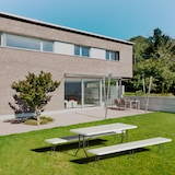 thumbnail of Conjunto Plegable Mesa con 2 Bancos de 180cm Catering Blanco 7house