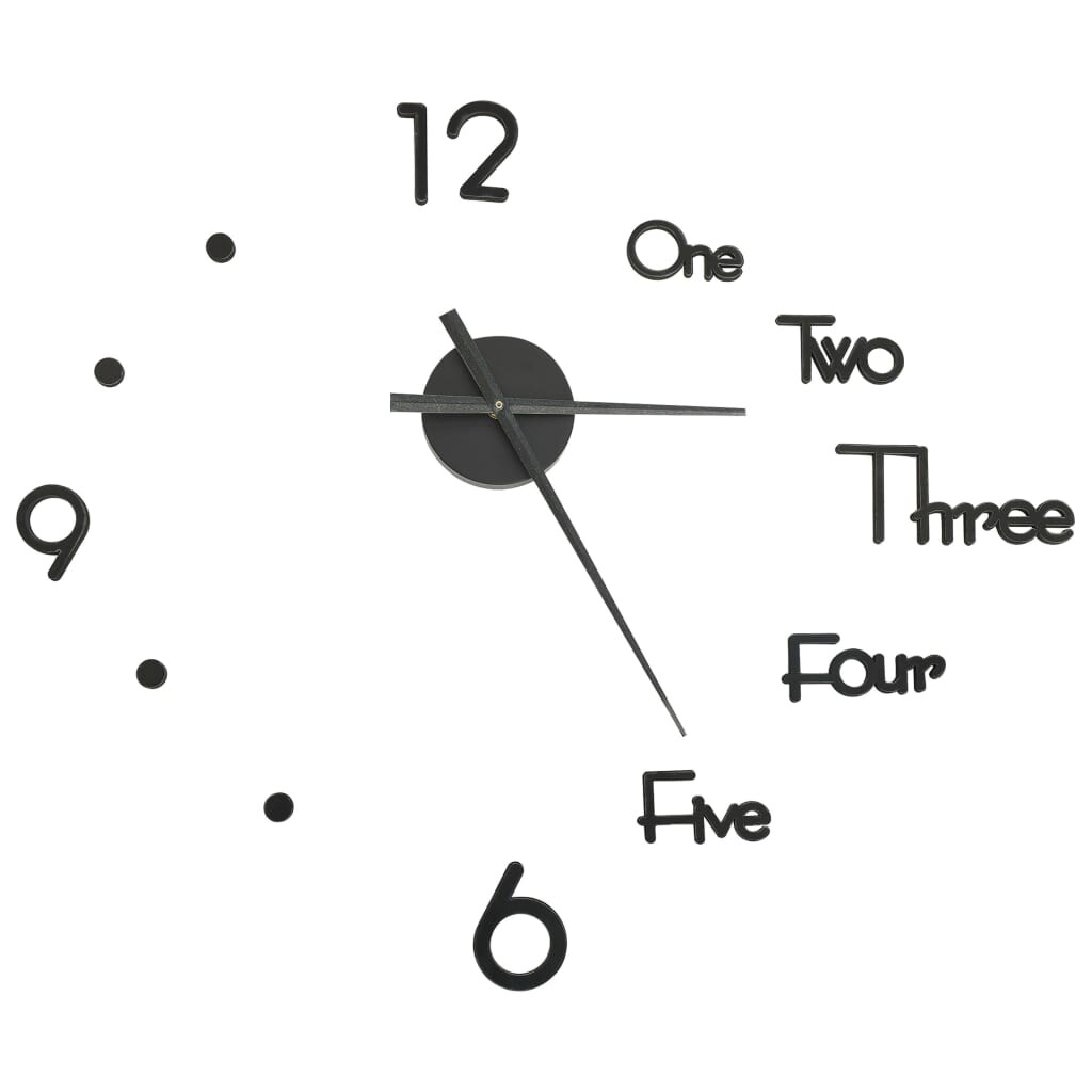 vidaXL 3D-wandklok modern XXL 100 cm zwart