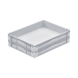thumbnail of PROREGAL 2x Euro-Norm Großbehälter | HxBxT 12x60x80cm | 49 Liter | Glatter Boden | Grau  | Eurobehälter, Transportbox, Transportbehälter