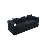 thumbnail of Merax Schlafsofa Modulares 3-Sitzer Sofa mit Seitentaschen – aus Chenille, beliebig kombinierbar, Schwarz