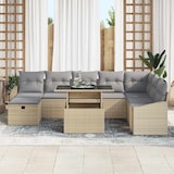 thumbnail of vidaXL Garten-Sofa-Set mit Kissen mit Speicher 9 pcs Beige Poly Rattan