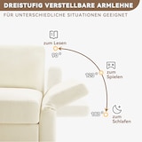 thumbnail of L-förmiges Schlafsofa 218x156x86 cm 3-Sitzer aus Chenille mit Fußhocker, verstellbaren Armlehnen, Stauraum Wohnzimmer Sofa Beige