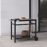 thumbnail of Carrello Portavivande di Servizio con Ruote 2 Ripiani, 3 Ganci Portautensili, per Casa e Giardino Esterno, per BBQ