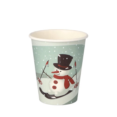 Starpak 50 Trinkbecher, Pappe "To Go" 0,2 l Ø 8 cm · 9,2 cm "Snowtime" (89846, 50 Stück)