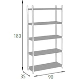 thumbnail of King Home Scaffale cromato in metallo a 5 ripiani largo cromato
