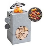 thumbnail of blumfeldt Monolith Feuerschale mit Grill MGO & Stahlschale inkl. Funkenschutz Hellgrauer Granit