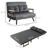 thumbnail of HOMCOM Divano Letto con Schienale Regolabile su 5 Livelli Grigio Scuro