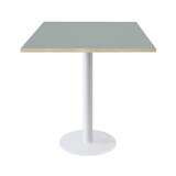 thumbnail of Restootab - Mesa Roma, perna branca, 70x70cm, cinzento médio, bordos em madeira