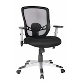 thumbnail of SIGMA Chaise de bureau SC401, plastique, hauteur d'assise réglable, noir/argenté