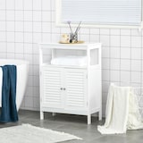 thumbnail of Armario de Baño Auxiliar con 2 Puertas de Persianas Estantes 60x30x81,6 cm Blanco