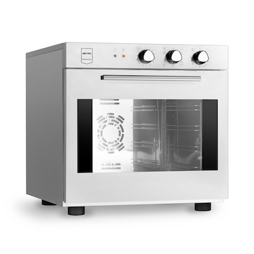 METRO Professional Horno de convección GCO2001, acero inoxidable, 59 x 70.5 x 59 cm, 2200 W, 4 bandejas, 4 niveles de cocción, grill, temporizador