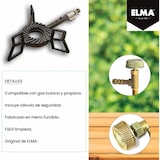 thumbnail of ELMA Hornillo a Gas de Hierro Fundido Resistente a Altas Temperaturas. Llama Regulable I 6,5 Kw I 30 mbar. Incluye válvula de seguridad
