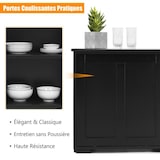 thumbnail of Helloshop26 - Buffet armoire de cuisine en MDF avec 2 etagères de rangement et 2 portes coulissantes noir 20_0004795