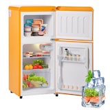 thumbnail of Retro Kühlschrank 60L Volumen Antikgelb 22L Gefrierfach Doppeltür 7 Temperatureinstellungen 102 kWh/Jahr 86x45x42 cm