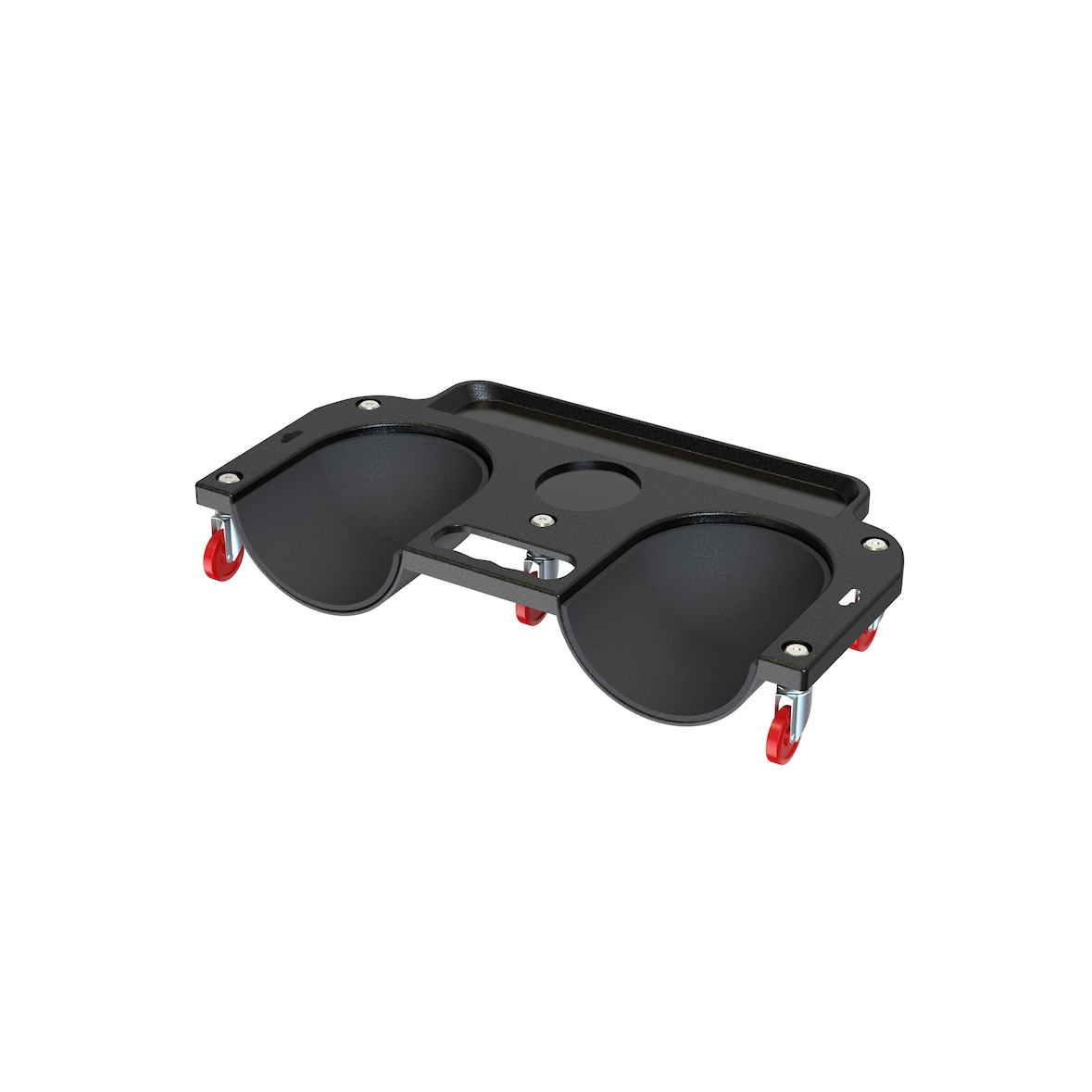 Relaxdays Knierollbrett, bis 150 kg, gelenkschonend, Knieschoner auf Rollen, Werkzeugablage, BxT: 50 x 25,5 cm, schwarz