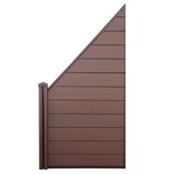 thumbnail of WPC-Sichtschutz Sarthe, Windschutz Zaun, WPC-Pfosten ~ Erweiterungselement schräg rechts, 0,98m braun