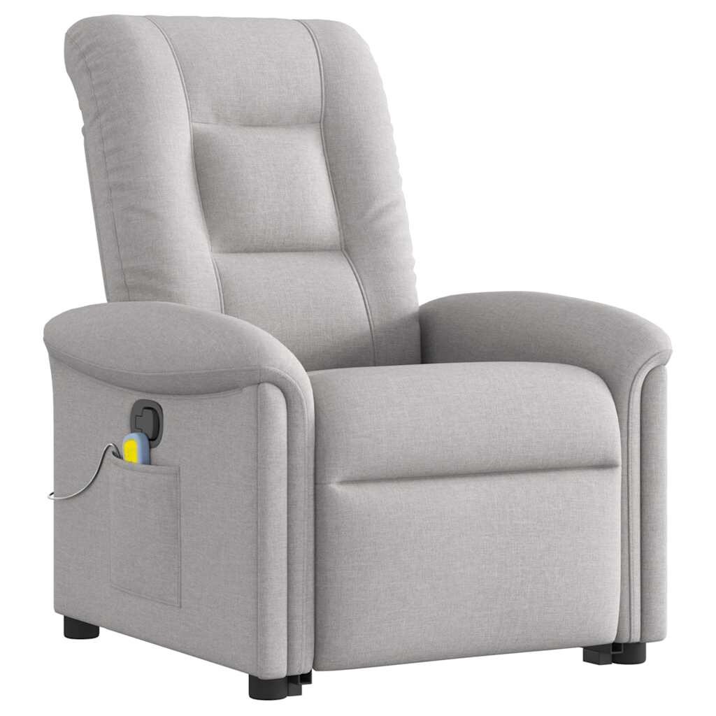 vidaXL Massagesessel mit Aufstehhilfe Wolkengrau Stoff