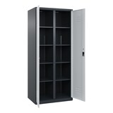 thumbnail of C+P Aufbewahrungs Doppel-Spind Classic PLUS, 2 Abteile je 4 Fachböden, HxBxT 185x80x50cm, Zylinderschloss, Anthrazit/Hellgrau von PROREGAL