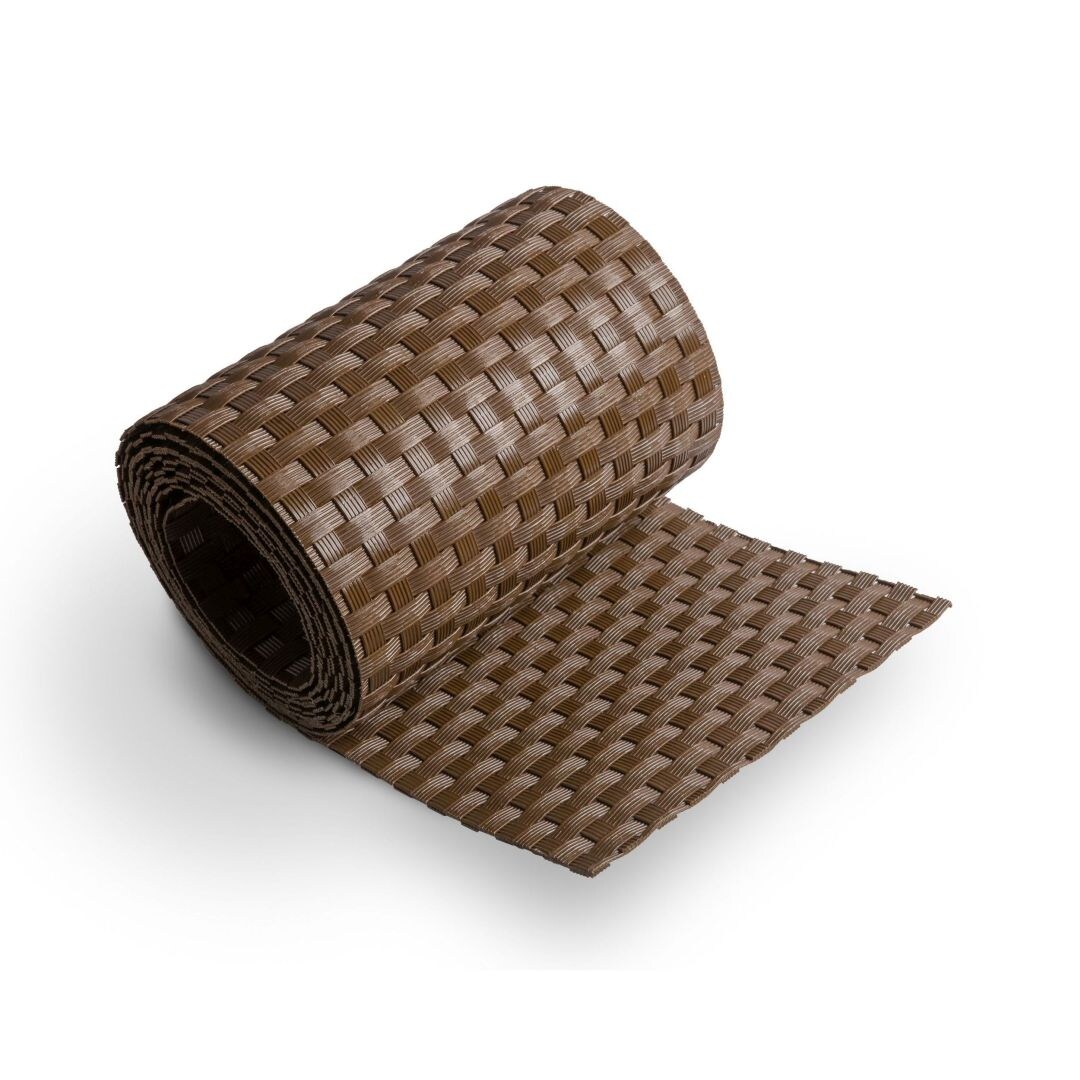 zaun|zu Sichtschutz Rattan Einzelstreifen für Doppelstabmatten Braun 2,55m