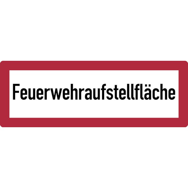 Feuerwehrschild, Feuerwehraufstellfläche - DIN 4066 - 594 x 210 x 2 mm Aluminium 2 mm