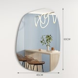 thumbnail of Albatros Designerspiegel Asymmetrisch 60 x 45 cm Wandspiegel oder Türspiegel, Moderne organische Form  Spiegel Oval und Groß Asymmetrischer Spiegel