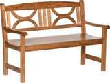 thumbnail of Outsunny Banco de Madera Maciza Exterior de 2 Plazas 123x61x89,5 cm Banco de Jardín con Respaldo Decorativo y Reposabrazos para Terraza Carga 250 kg