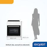 thumbnail of Exquisit ECM 6-4 Elektro-Standherd | Ober-/Unterhitze | Grill | Multifunktion | Backofen-Volumen: 61 l | EEK:  A | Weiß