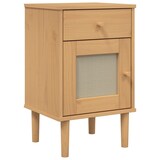 thumbnail of vidaXL Nachttisch SENJA Rattan-Look Braun 40x35x65cm Massivholz Kiefer