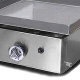 thumbnail of MBH - Fry top professionale a gas da banco 400x400 mm piastra lisciada cromada con modulo 400x400 mm speciale per wurstel, per bar e ristoranti.